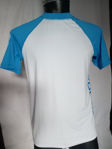 Playera Volcomm Mediana Blanca Y Azul 