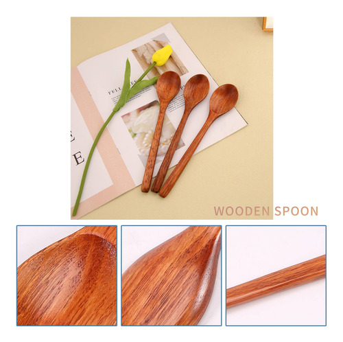 Cucharas De Madera, 6 Cucharas De Sopa De Madera Para Comer