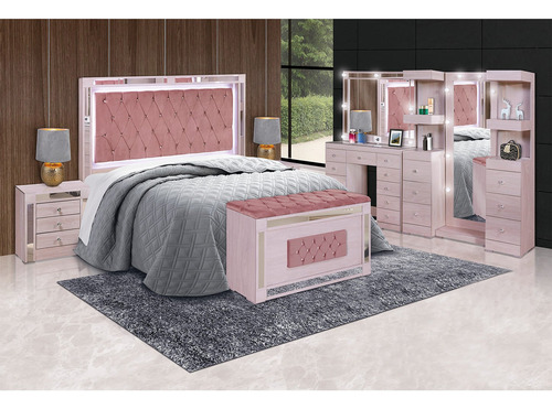 Recamara King Size Melany Rosa Këssa Muebles