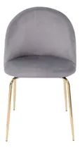 Comprar Silla Vintage Gris Thea De Pana Y Patas Doradas - Resistente
