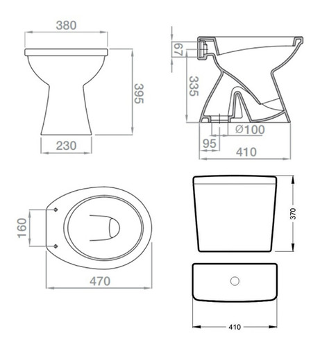 Imagen 5 de 10 de Inodoro Corto Y Mochila Depósito A Codo Roca Capea Italiana
