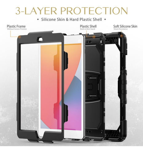 A Funda Para iPad 9 8 7 Generación De 10.2in Rudo Protector