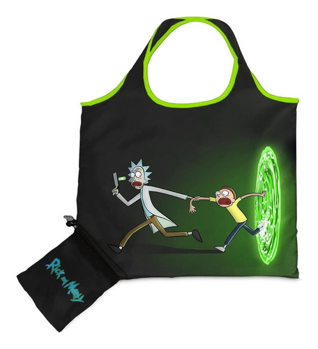 Bolsa Plegable Con Dibujo De Rick And Morty