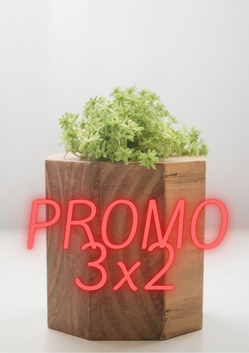 Promo Maceta Tipo Nórdica De Madera Diseño Prisma