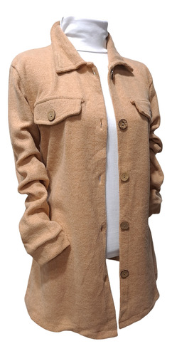 Camisaco Saco Camisa Cardigan Lanilla Frizada Elastizada