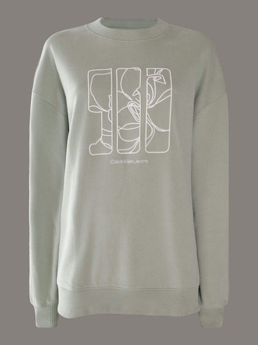 Sudadera Color Verde Con Bordado De Mujer Calvin Klein