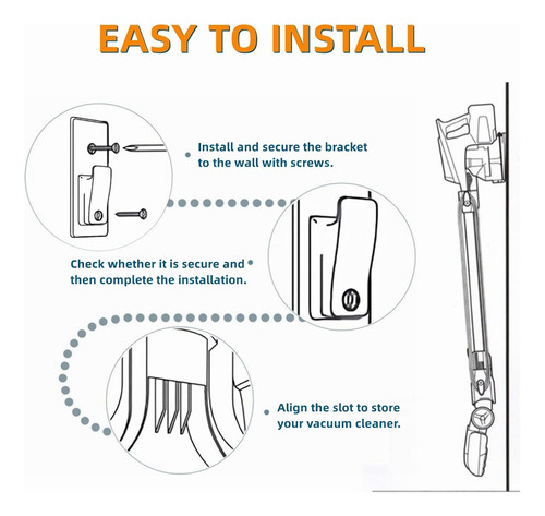 Soporte De Pared Para Aspiradora Vertical Rocket Hv300 Hv320