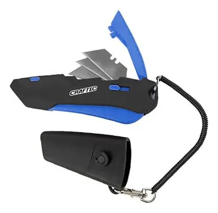 Craftec Cortador De Caja De Cuchillos Retráctil Con Funda Y