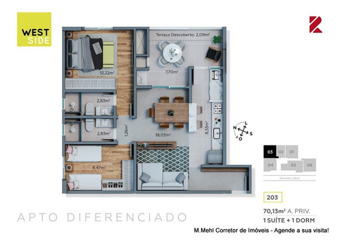 Imagem 23 de 30 de Cobertura Com 2 Dormitórios À Venda Com 185.91m² Por R$ 960.000,00 No Bairro Mercês - Curitiba / Pr - M2me-wsrc1006