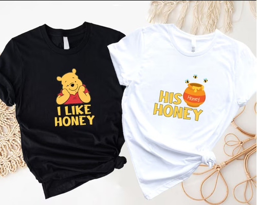 Pack 2 Polera Unisex Pareja Amor Valentin Winnie The Pooh 