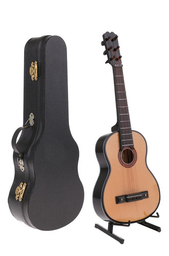 13cm Juguete Mini Guitarra De Madera En Miniaturas Accesorio