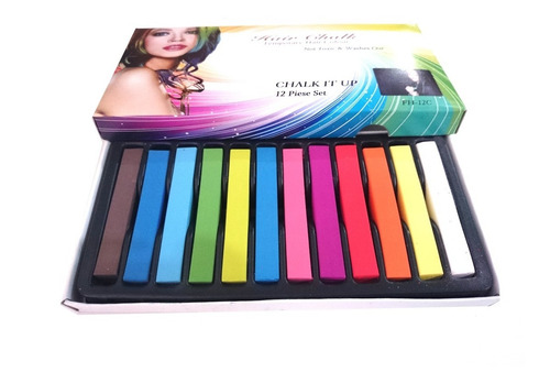12 Colores Tiza Para El Cabello Tinte Para El Cabello Color