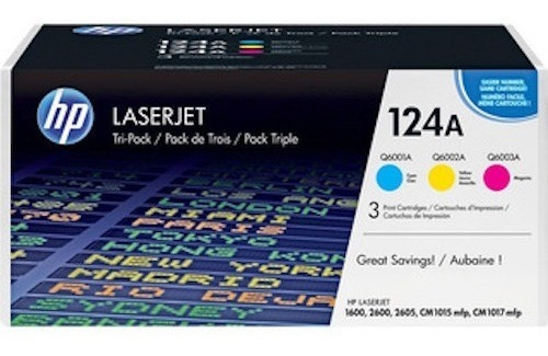 Toner Kit X3 Hp 124a Q6001-2-3 Originales + Resma