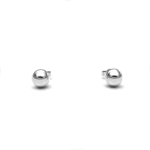Imagen 2 de 10 de Arete Broquel Bola 6 Mm De Plata .925 Agálea Joyería
