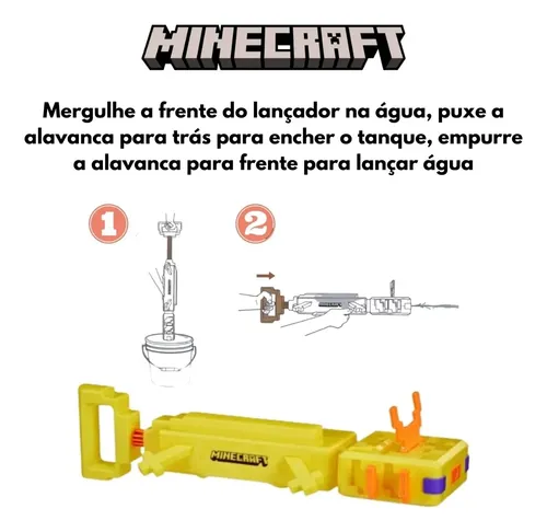 Lançador De Água Super Soaker Minecraft Axolotl F7601 Hasbro
