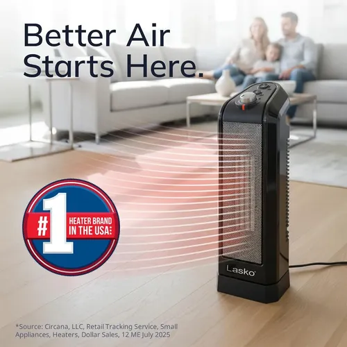 Aquecedor Ceramico Lasko Torre 1500w Oscilante Preto | MercadoLivre