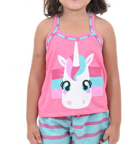 Imagem 6 de 6 de Kit Hora De Dormir Mãe E Filha Baby Doll Verão Unicórnio