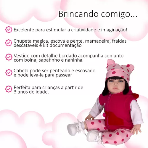 Boneca Baby Infantil Menina Reborn de Pano Em Promocao