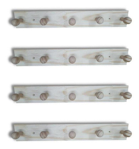 Kit de 4 estantes de pared de madera para organizar mochilas escolares