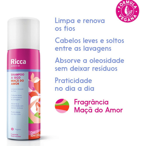 Shampoo A Seco Limpeza Profunda Antibacteriano 150ml - Ricca