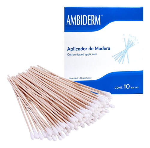 Aplicador De Madera Con Punta De Algodón 1000 Pzas Ambiderm