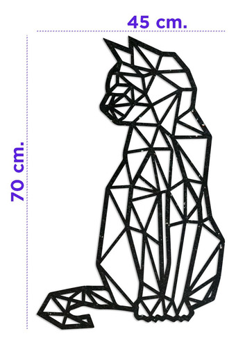 Imagen 3 de 3 de Cuadro Gato | Animales Decorativos Geométricos | Grande