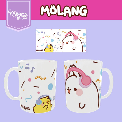 Taza De Cerámica Conejo Molang Y Pollito Piu Piu Fanmade Blanco Fiesta