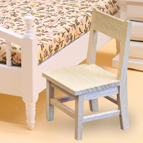 Mini Silla De Madera, Muebles De Casa De Muñecas A Escala