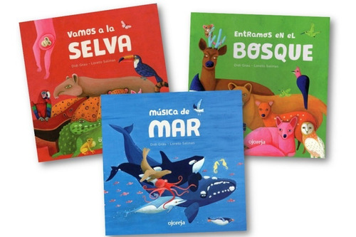 ** 3 Libros Ojoreja Bosque Mar Selva ** Didi Grau Salinas