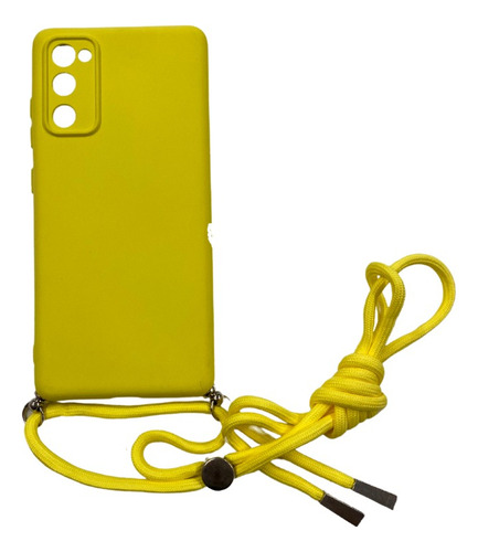 Funda Silicona Cordon Para Samsung S20 Fe Amarillo