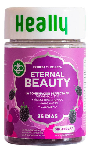 Heally Multivitamínico, Colágeno, 72 Gomitas Vitaminas 216g Sabor Zarzamora