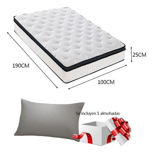 Colchon Individual Memory Foam Caja,altura 25cm,100×190cm