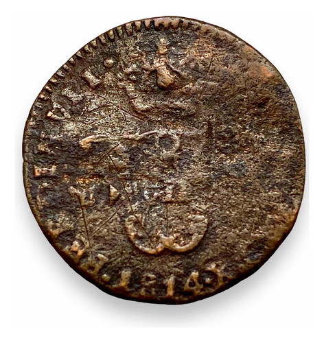 Wow Moneda Antigua México 1/4 Real 2/4 Senal Año 1814 (Usado)