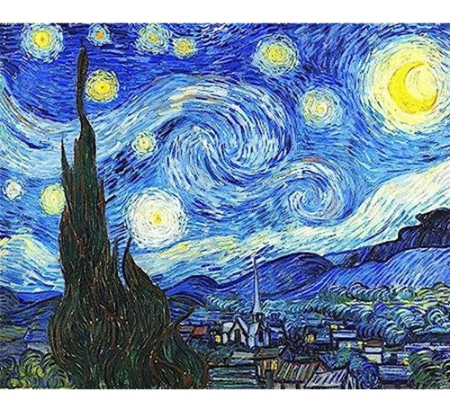 Meecaa Paint By Numbers Van Gogh Starry Sky Kit De Luna