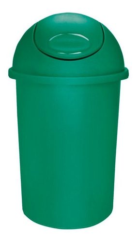 Bote De Basura 45l Tapa Balancín Curvo Color Verde