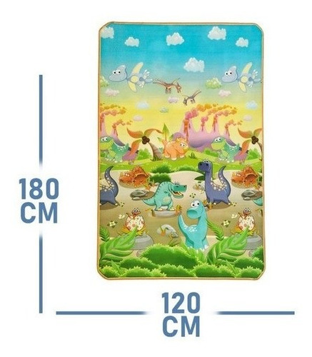 Imagem 2 de 6 de Tapete Infantil Educativo Atividades Duplo 180x120cm Térmico