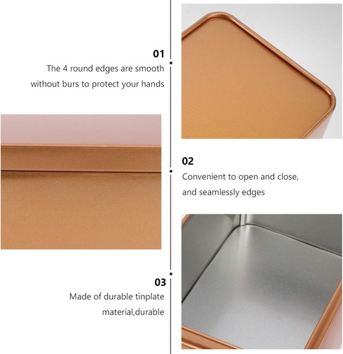 Contenedor De Lata Rectangular Caja De Lata Vacía, Con...