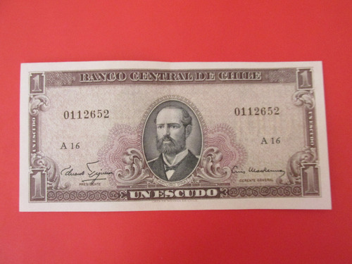 Billete Chile 1 Escudo Sello 1.000 Figueroa-mackenna Escaso 