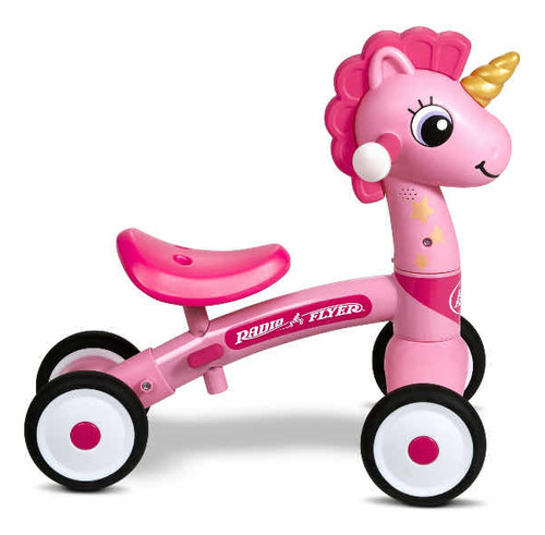 Radio Flyer Lil Unicornio Rosa Montable Para Niñas 644z / H