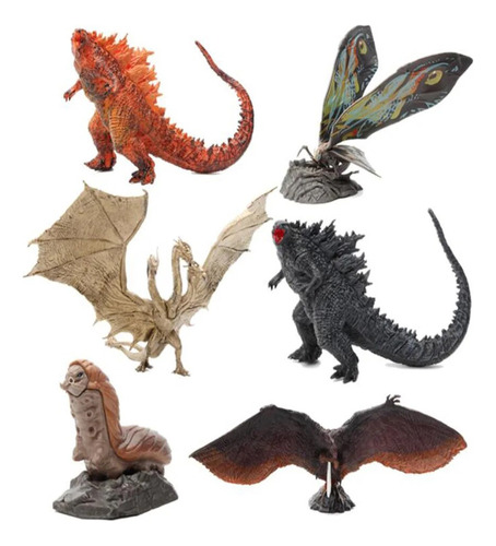 6 Peças De Brinquedos De Ação Godzilla Gojira King Ghidorah