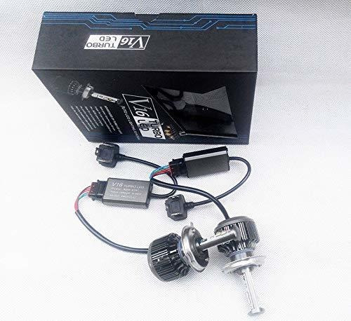 Un Par V16 H4 Hi/lo 40 W 3600lm Turbo Led Automóvil Turbo Fa