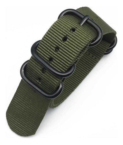 Pulseira 24mm Nylon Nato Zulu Compatível Com Ticwatch Pro 5 Cor Verde