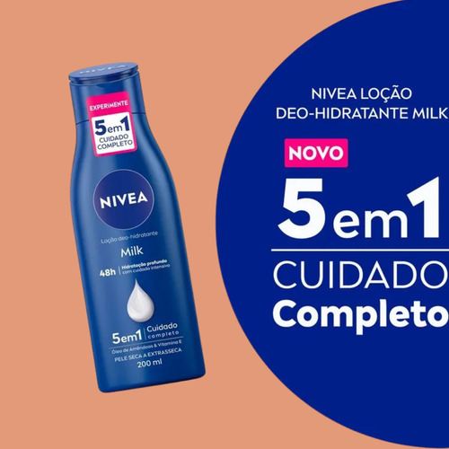 Loção Deo-hidratante Milk 5 Em 1 Pele Seca 200ml - Nivea Nivea