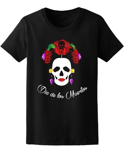 Playera Día De Los Muertos Calavera Con Flores