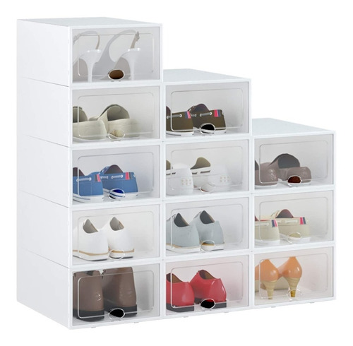 8 Cajas De Zapatos Apilables Organizadoras De Plástico