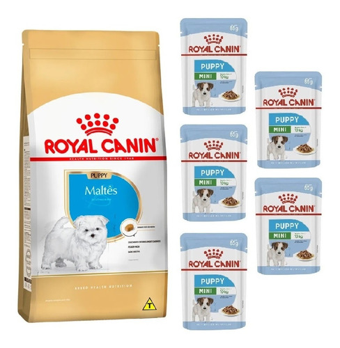 Kit Ração Maltês Puppy 1kg E 5 Sachês Mini 85g Royal Canin