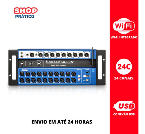 Mesa De Som Soundcraft Ui 24 R Com Fone De Ouvido Akg K175