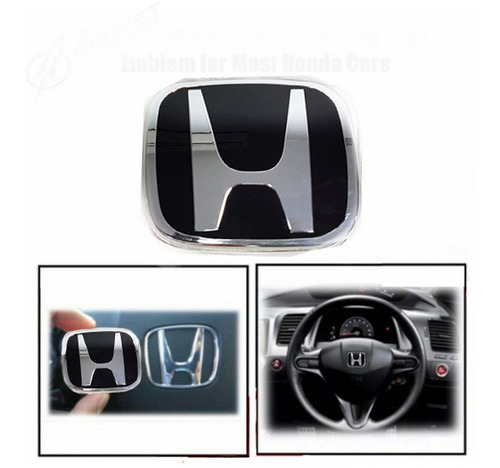 H Volante Honda City / Emblema Para  Fit /  Insignia  Negra Negro Adhesivo