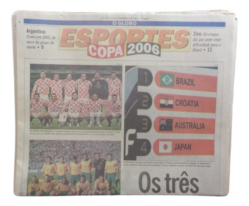 Jornal O Globo Copa 2006 40unid  Cadernos Dos Esportes*