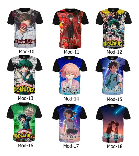 Camiseta Boku No Hero Anime Exclusivas